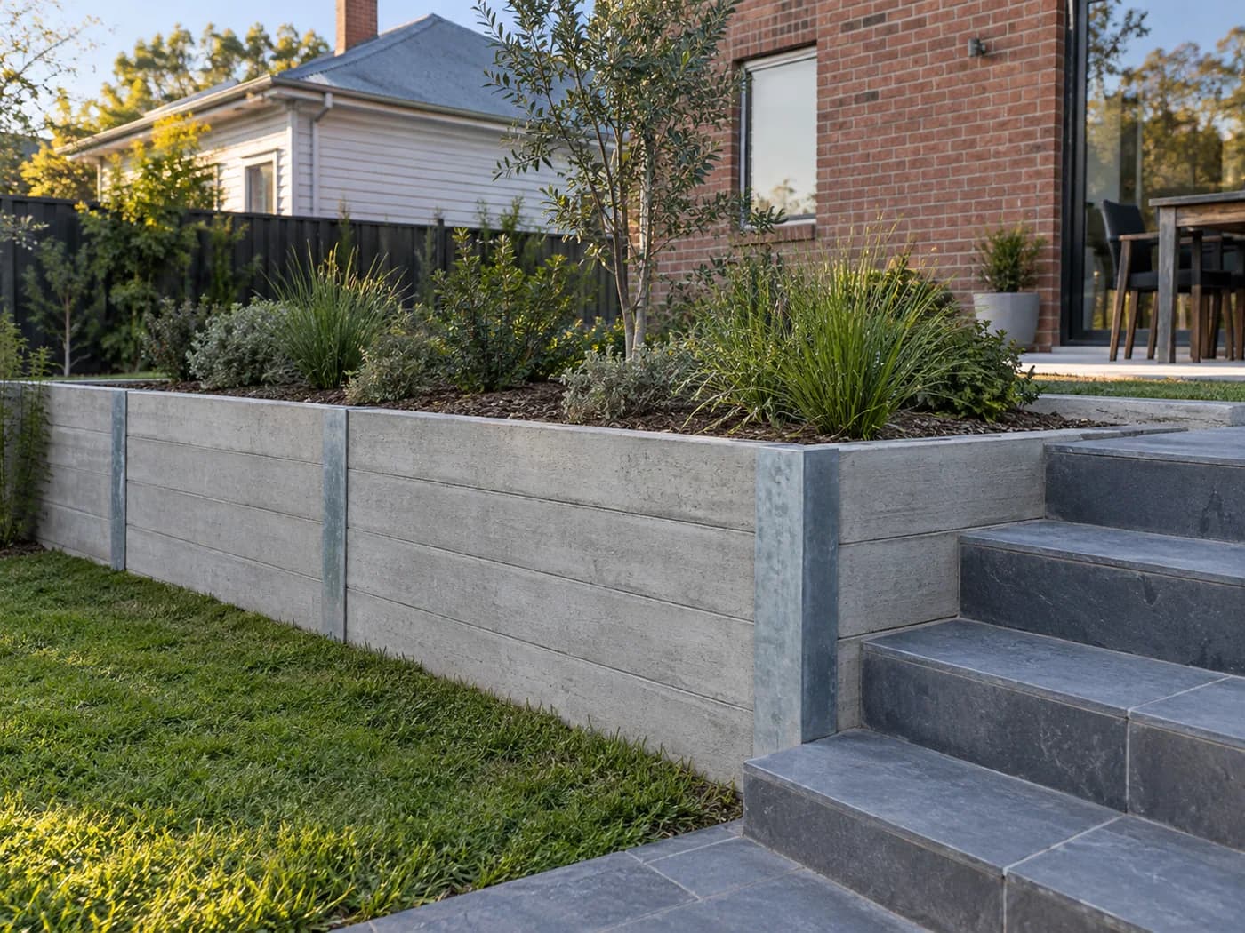 Illustrative concrete sleeper wall type in Melbourne