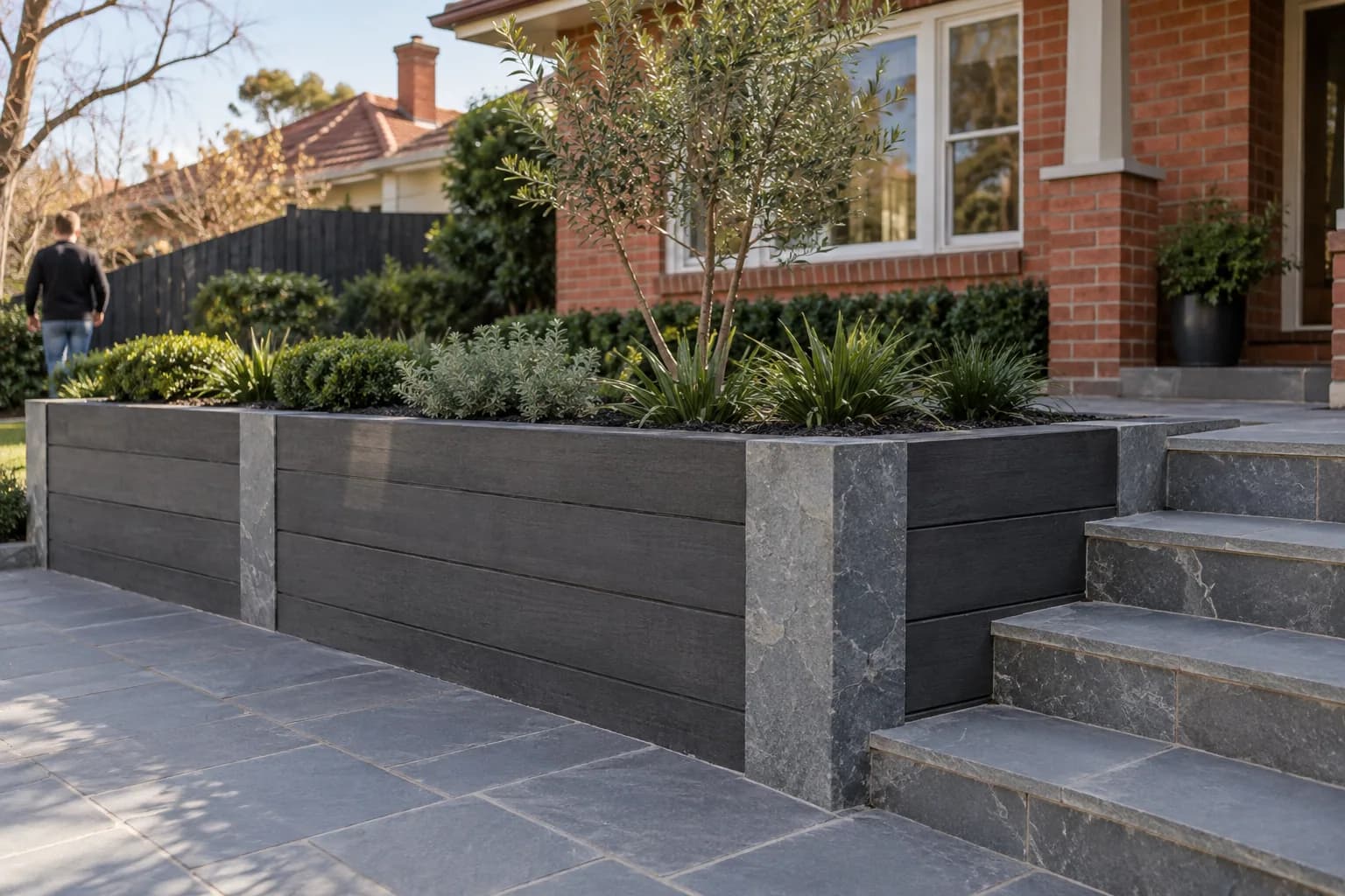 Illustrative residential retaining wall setting in Melbourne